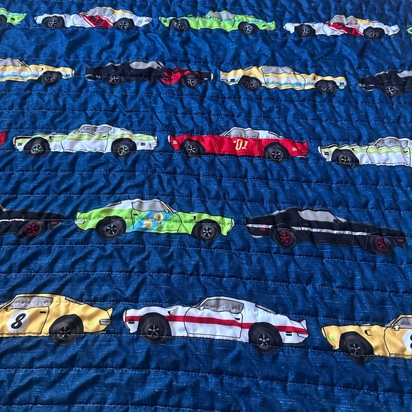 Race car toddler bed shearling throw blanket 60" x 50" - Picture 2 of 9